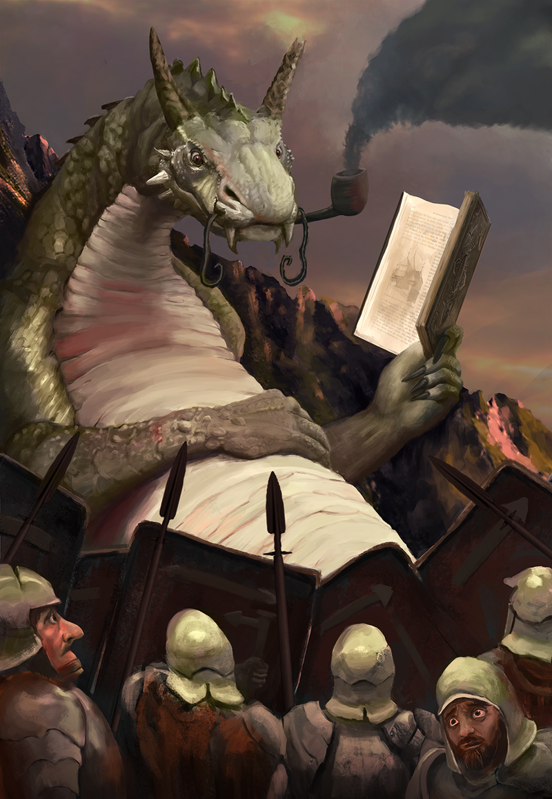 Illustration for article titled Concept Art Writing Prompt: The Book Wyrm